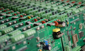 1 close up of pcba with components.