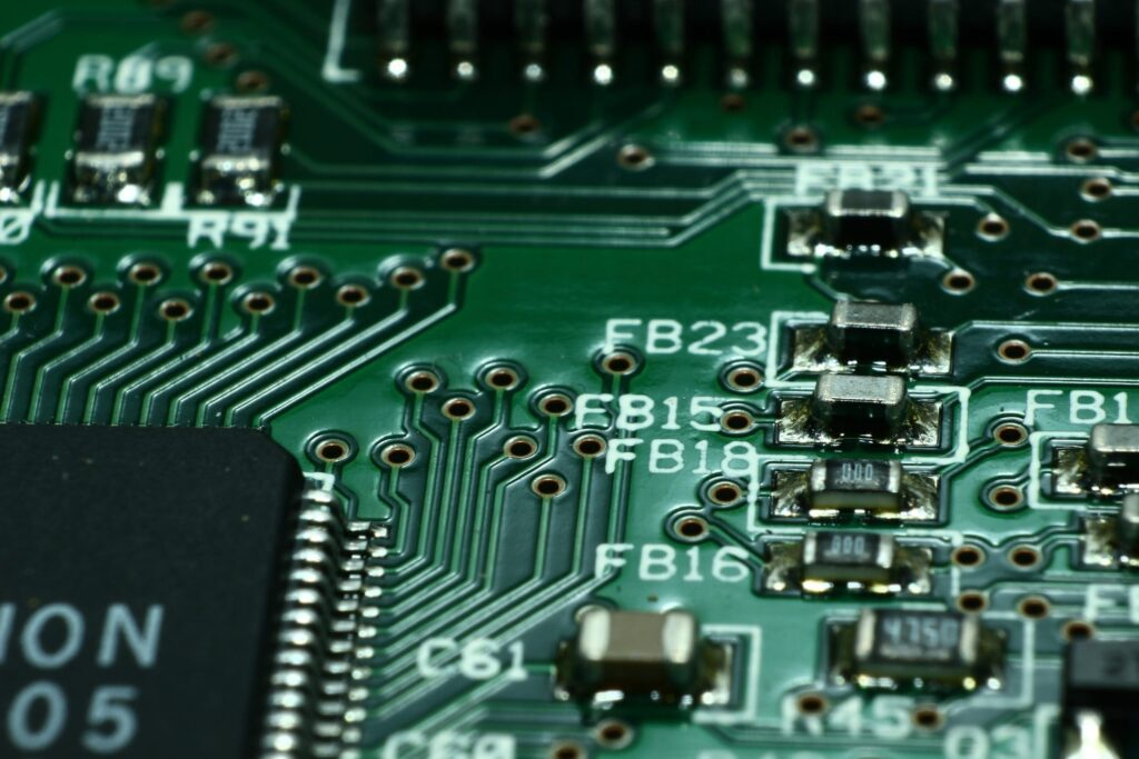 1 close up pcb with components