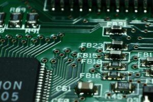 1 close up pcb with components