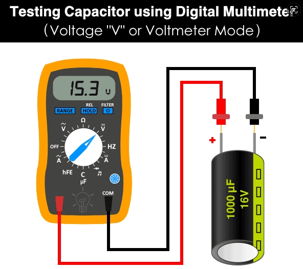5 capacitor polarity multimeter