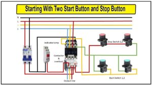 p1 push button start stop circuit diagram