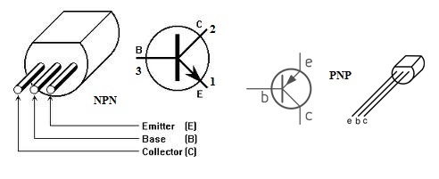 p1 transistor with labeled pins