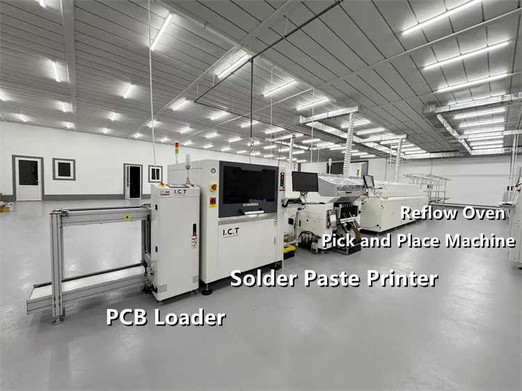 p10 reflow oven and pick and place machine setup.