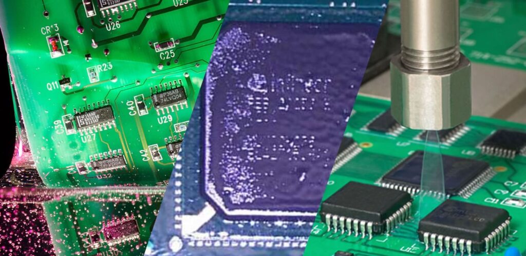 2 close up of thick conformal coating