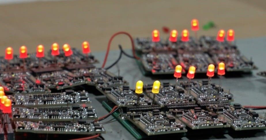 4 pcb undergoing burn in testing process