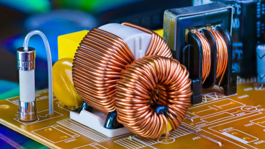 p3 inductors on a printed circuit board
