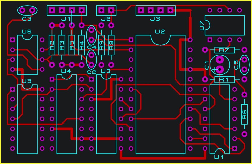 p5 pcb layout with components and traces