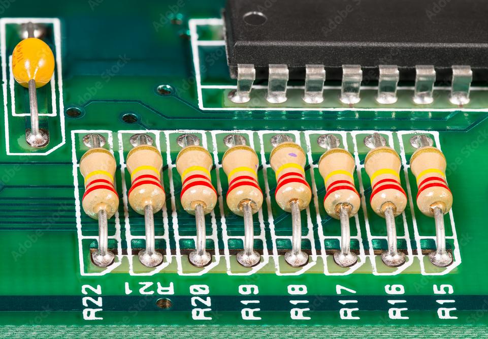 3 capacitors soldered to circuit board