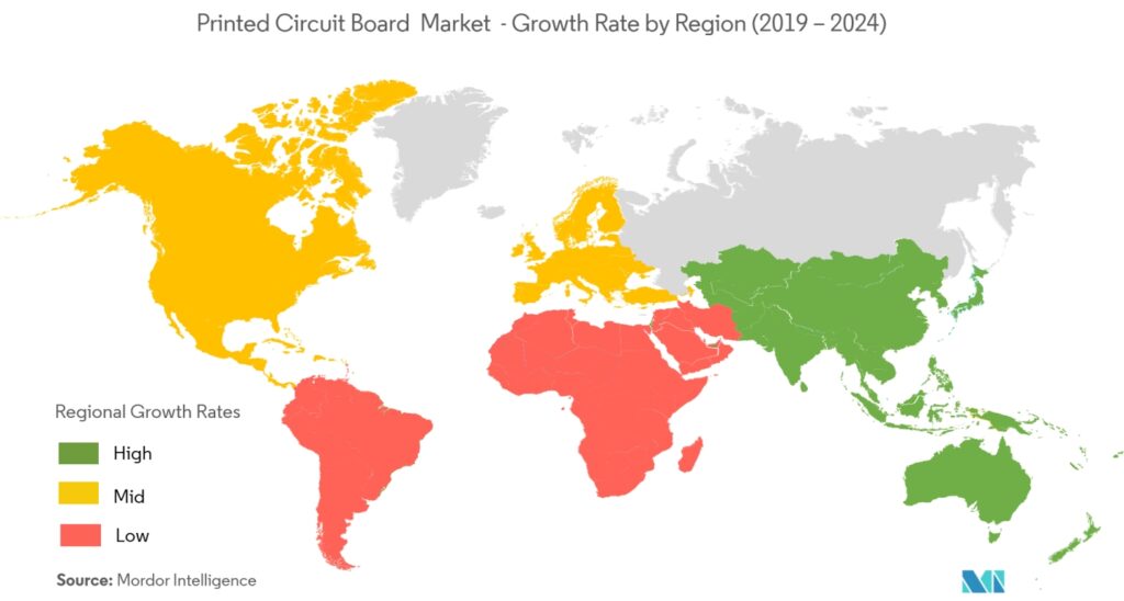 5 pcb manufacturing locations world map