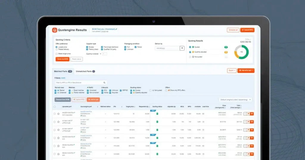 4 visual bom online quoting interface