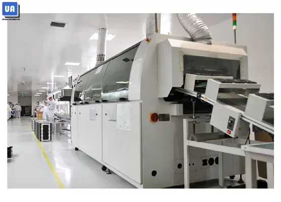 Lead-free PCB assembly line in China with automated reflow soldering process
