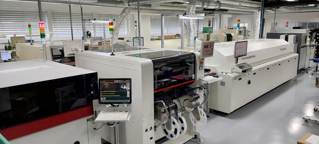 Surface mount technology SMT line in European EMS company - PCB assembly process 2025