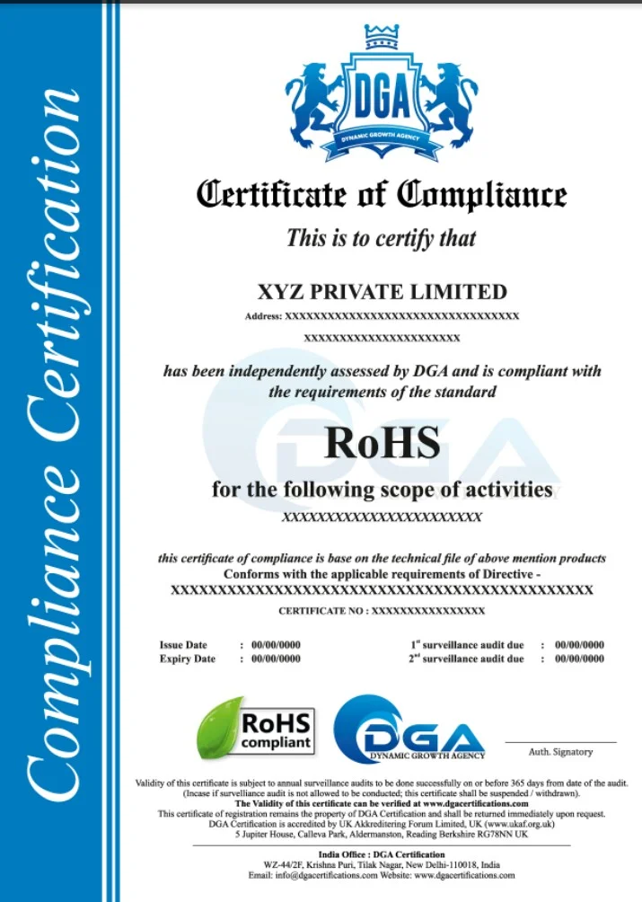 ISO 9001 and RoHS certification documents for SMT factory audit in China