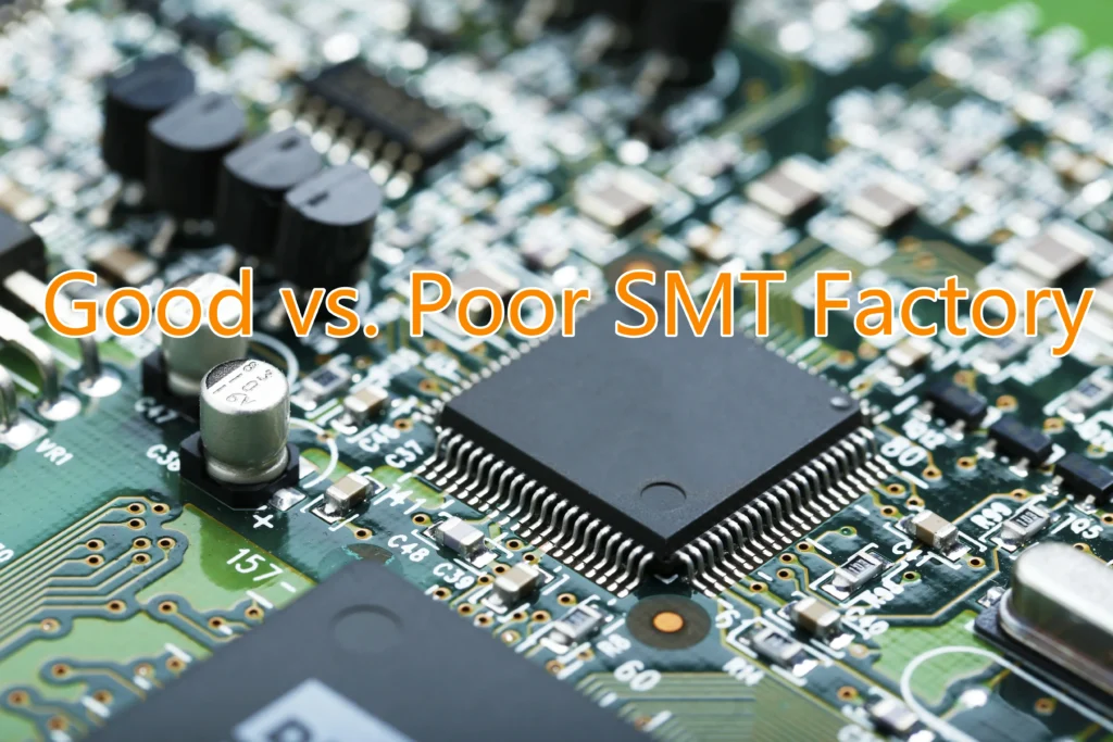 Comparison chart of SMT factory audit results: ideal vs poor suppliers