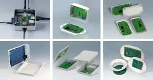 Box build services showing PCB integrated into enclosure with wiring harness