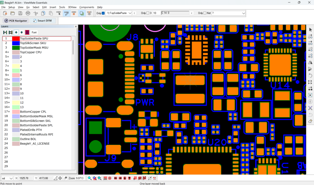 Using Gerber viewer to inspect PCB design before turnkey assembly with no MOQ