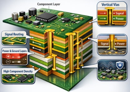 2 high density router pcb with rf section multilayer board