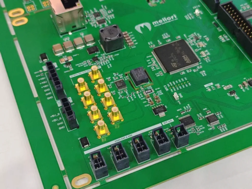 Controller PCB assembly with SMT components and connectors