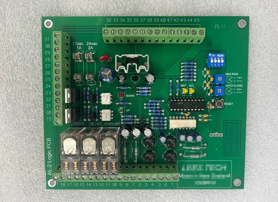 Assembled controller PCBA with relays and terminal blocks